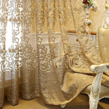 High-end Luxurious European Style Embroidered Curtains for Living Room Bedroom Balcony Villa Palace Golden Shade Curtains