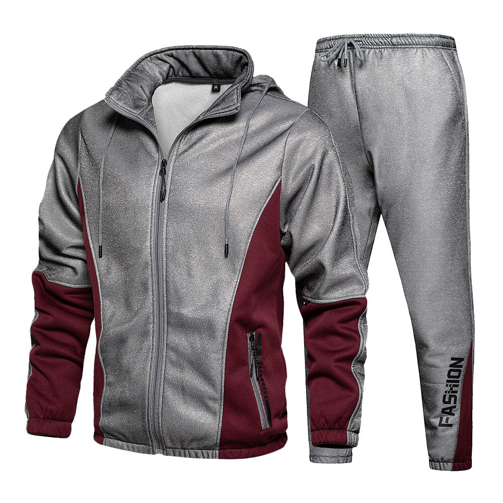 2021 Men's Hip Hop Tracksuit Mens Spring Clothing 2 Pieces Sets Man Streetwear Zipper Jacets And Harem Pants + Sweatshirt Suits