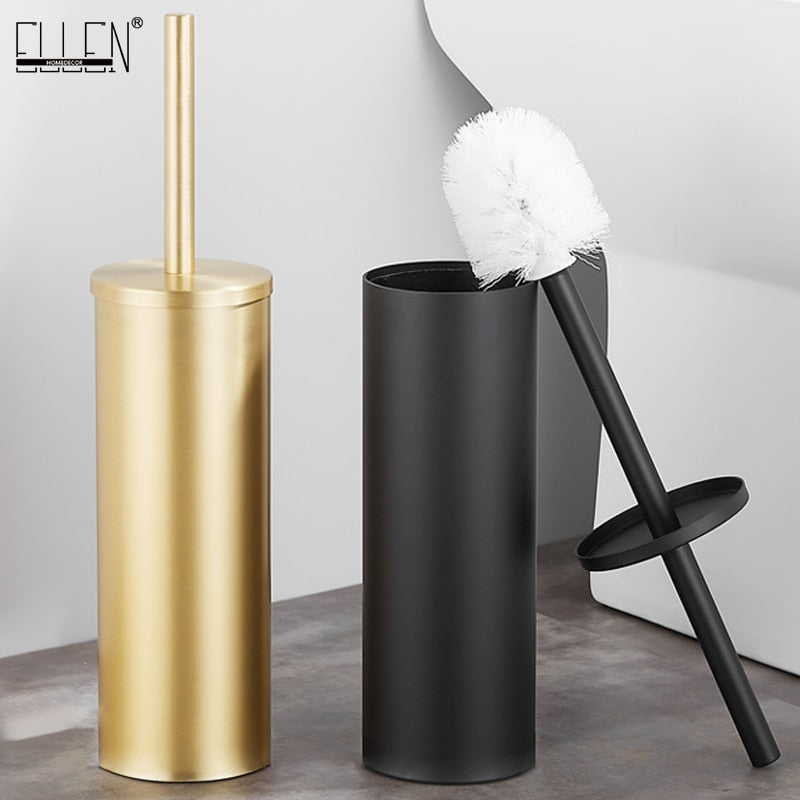 ELLEN Toilet Brush Holder Bathroom Cleaning Set Flooring Stand Black Bathroom Storage and Organization ML117