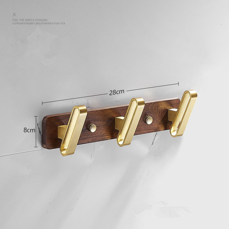 Tuqiu Robe Hook,Clothes Hook,Towel hanger, Wood and Aluminum ,Bathroom Hardware,kitchen hooks Brushed gold bathroom accessories