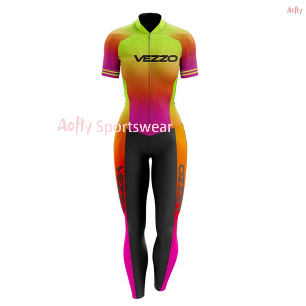 VEZZ0 Women's Cycling Suit Female Cyclist Macaquito Bike Clothes Short Sleeve Dress Long Pants Professional Full Gel Nail Kit PP