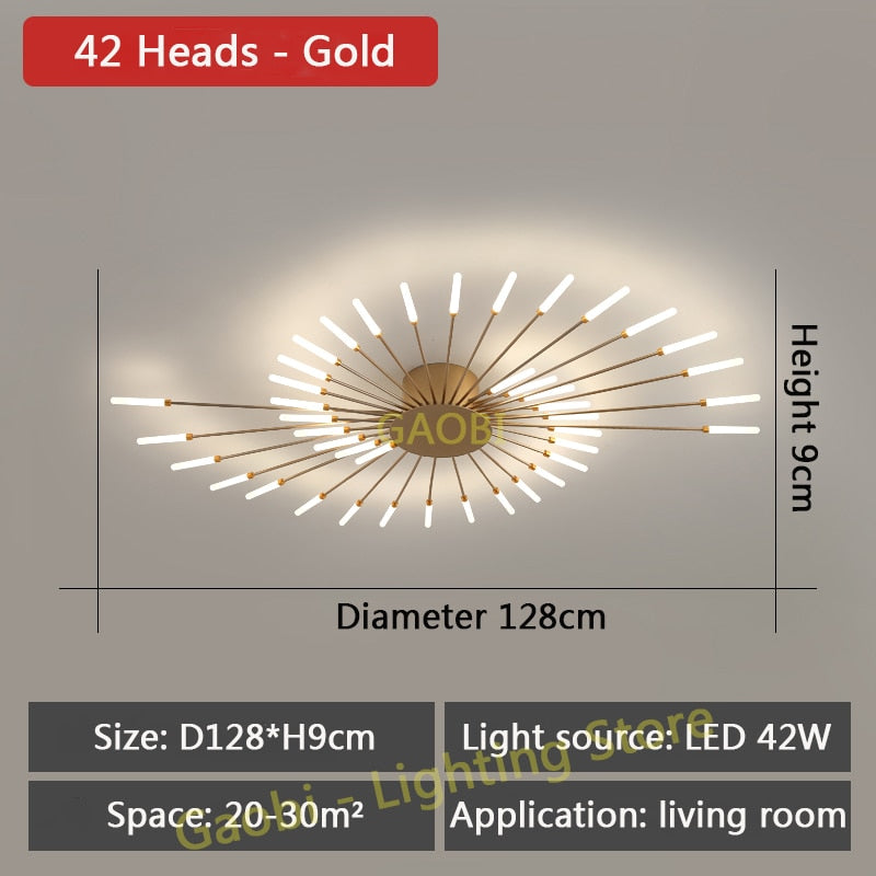 LED Chandelier Ceiling For Dining Living Room Bedroom Home Decoration Hanging Lights Gold Or Black Modern Creative New Fixtures