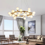 Nordic 25/45 heads led chandeliers Gold black hanging lamp suspension light clear glass pendant lamps for living room bedroom