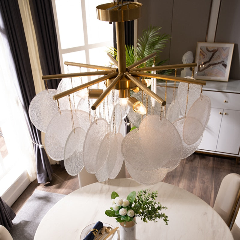 Modern Glass Chandelier Luxury Lighting Fixtures Frosted Bubbles Glass Tree Branch Chandelier Living Room Restaurant Decoration