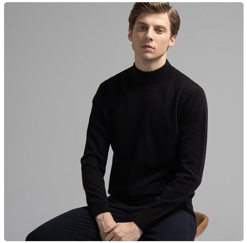 Men 100 Cashmere Sweater 2021 Men's Casual Winter Knit Warm Men Half Turtleneck Pullover Coat Outerwear Mens Sweaters And Pullo