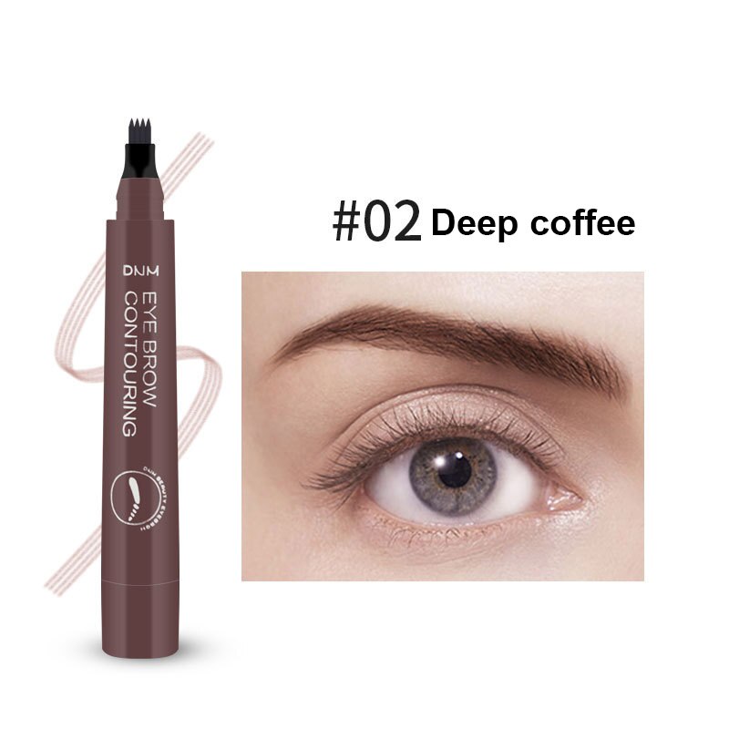 DNM Waterproof Eyebrow Pen Four-claw Eye Brow Tint Fork Tip Eyebrow Tattoo Pencil Long Lasting Easy to use Make-up for women