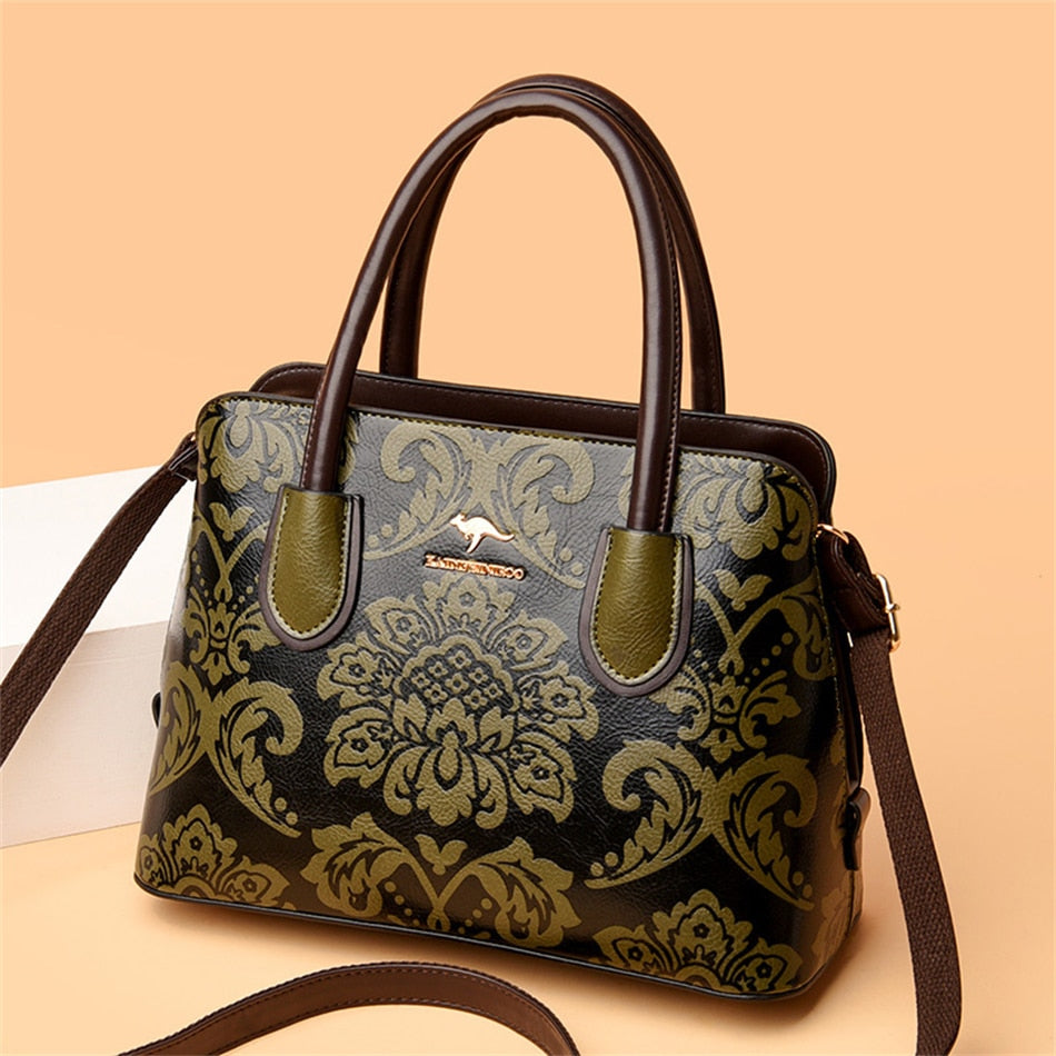 2021 Flower Pattern Luxury Designer Handbags Purses Ladies Shoulder Crossbody Messenger Bag Women Large Capacity Tote Sac A Main