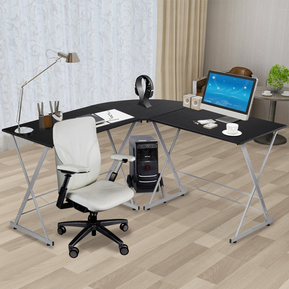 Modern Simple L-Shaped Corner Desktop Computer Desk Table Laptop Table Writing Desk Home Office Furniture Standing Desk meubles