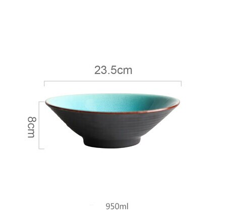 Ice Cracking Glaze Ceramic Tableware Household Dishes Rice Bowls Steamed Fish Dishes Porcelain Blue Dinner Plates