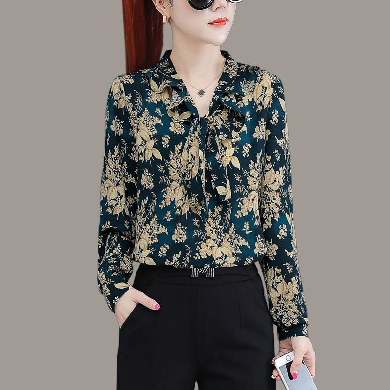 Chiffon Shirt New Annals Dress In 2022 Foreign Style Fashion Undies Women's Long Sleeve Top Spring And Autumn Blouse Gir