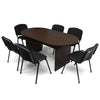 Giantex 69" x 35" Oval Conference Table with Rectangle Panel Base 6 People Engineered Wood Modern Design Meeting Table