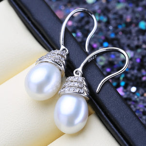 FENASY 925 Sterling Silver Drop Earrings Natural Freshwater Pearl Earrings For Women Handcrafted Fashion Party Wedding Jewelry