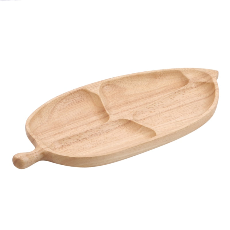 Whole Wood Wood Irregular Oval Solid Wood Pan Plate Fruit Dishes Saucer Tea Tray Dessert Dinner Plate Tableware Set