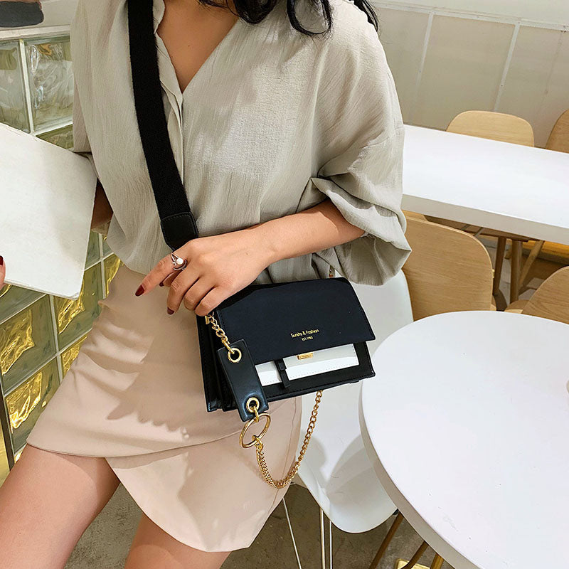 2019 new mini handbags women fashion ins ultra fire retro wide shoulder strap messenger bag purse simple style Crossbody Bags