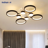 New LED Chandelier Lights For Living Room Bedroom Study Rings Design Deco Lighting Fixtures Luminaire Lustres Dimmable Lamps