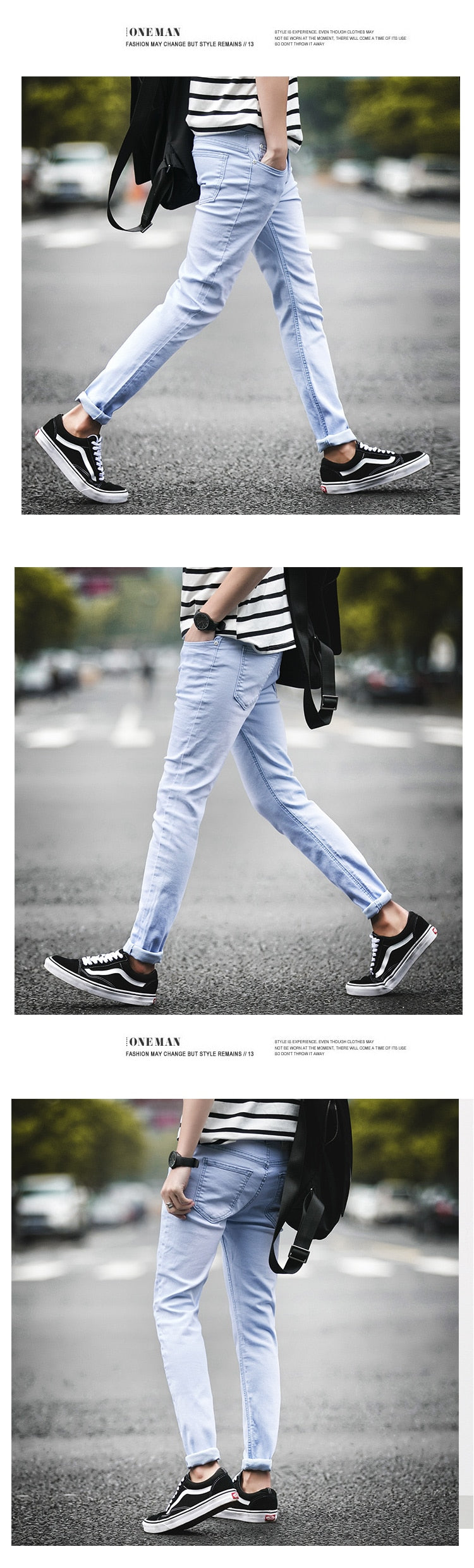 Good Quality Light Blue Skinny Jeans Men Spring Summer Slim Fit Denim Jeans Men Cotton Stretch Denim Pants Cowboy Trousers