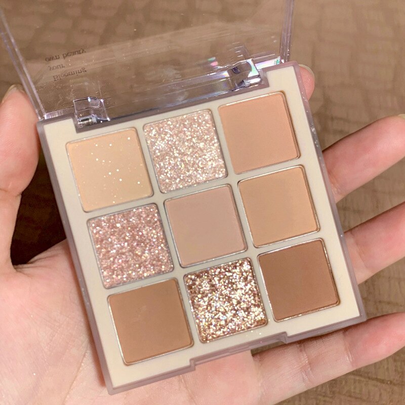 DIKALU Milk Tea Nine-color Eyeshadow Palette Pearly Matte Nine-Gong Pearlescent Waterproof Lasting Eyeshadow Palette Make Up