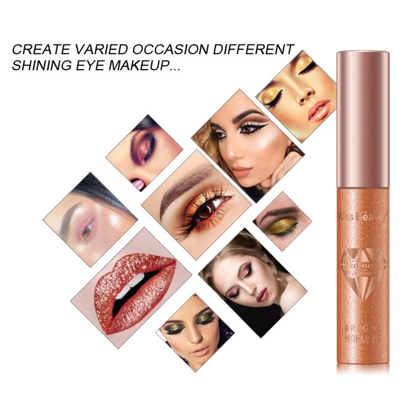 6Color Wholesale Women Liquid Eyeshadow Optional Glitter Eye Shadow Pen Professional Long-lasting Shine Eye Makeup Tool Beginner