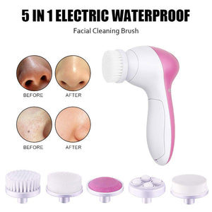 5 In 1 Face Cleansing Brush Silicone Facial Brush Deep Cleaning Pore Cleaner Face Massage Skin Care Makeup Cleanser Facial Brush