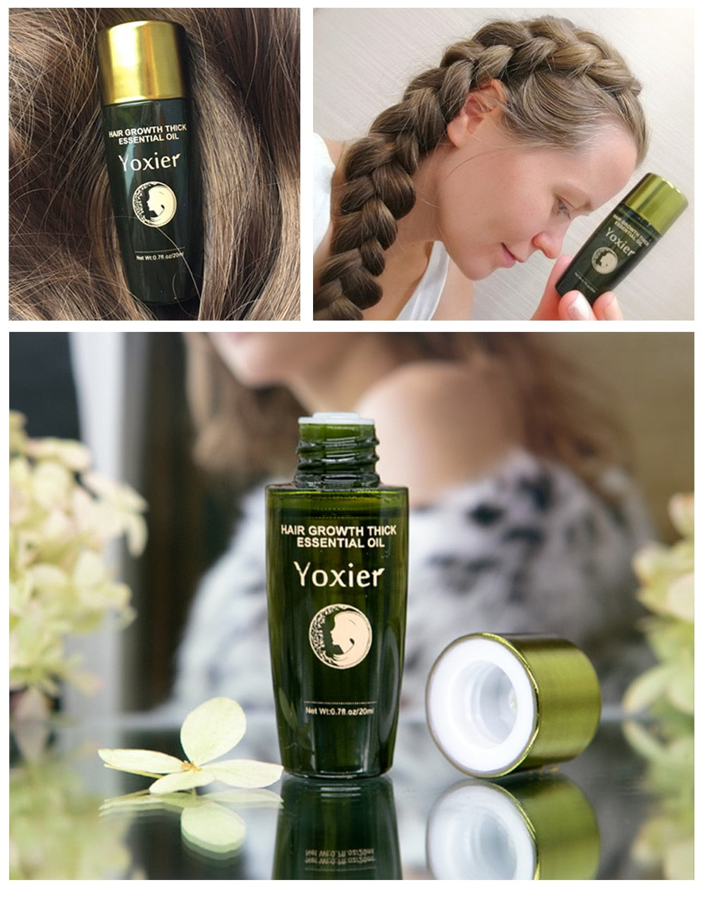 Yoxier 3Pcs Hair Growth Essence Oil Effective Extract Anti Nourish Hair Roots Treatment Preventing Hair Loss Hair Care Products