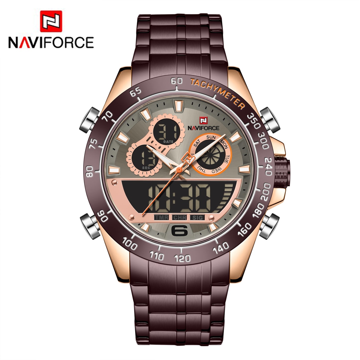 NAVIFORCE Top Brand Luxury Mens Quartz Gold Watches Men Sport Waterproof Man Wristwatch Chronograph Male Clock Relogio Masculino