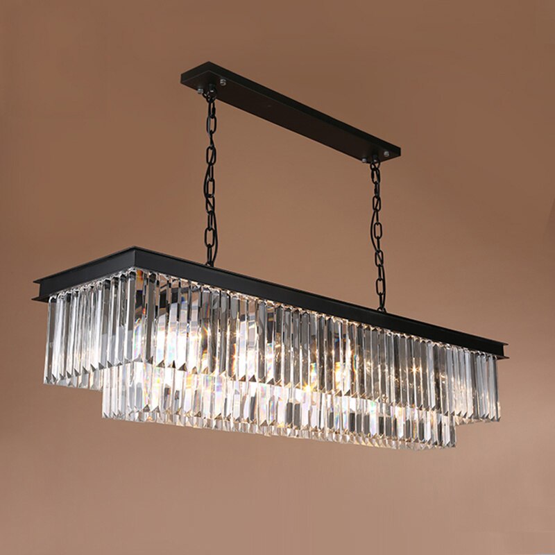 Modern Crystal Chandeliers Luminaria Hotel Lobby Black Round square Luxury Chandelier for living room bedroom Droplight