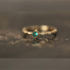 925 Sterling Silver Fashion Tail Ring Women Plating 14k Gold Simple Design Inlaid Emeralds Wedding Jewelry Accessories