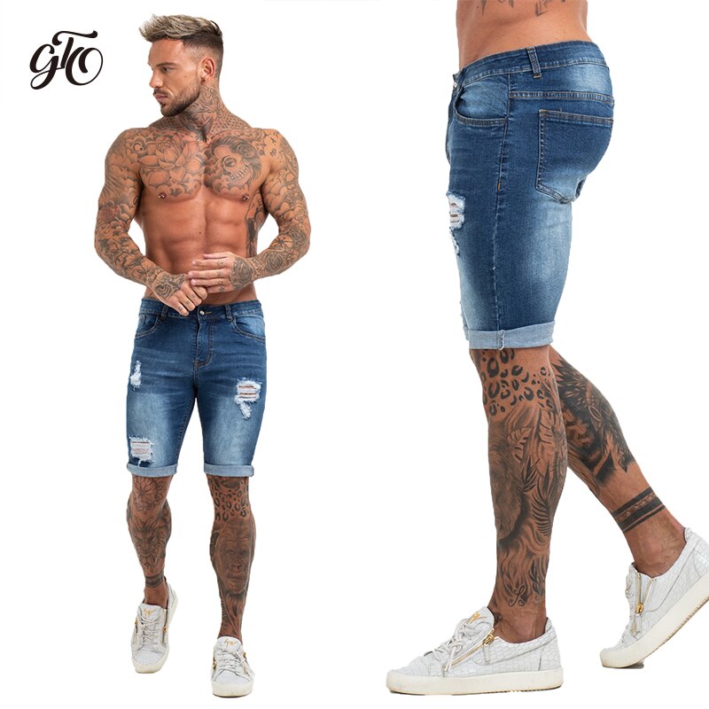 Mens Shorts Jeans Denim Shorts Black High Waist Ripped Summer Jeans Shorts For Men Brand Plus Size Casual Streetwear dk03