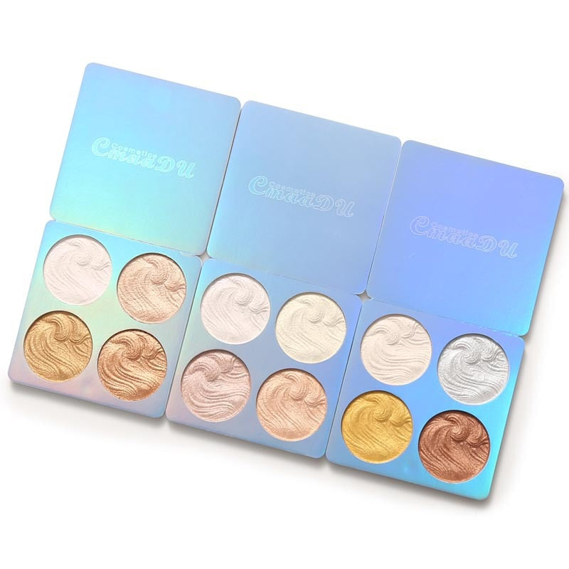 4Color Face Highlighter Palette Bronzer Contouring Highlight Powder Makeup Face Shimmer Shine High Lighter Iluminador Maquillaje