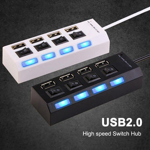High Speed Multi USB Hub 2.0 Mini Hub USB Splitter 4/7 USB Ports With ON/OFF Switch Hab Support Power PC Computer Accessories
