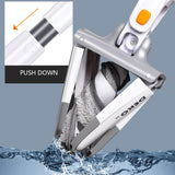 DEKO Manual Extrusion Floor Mop Easy Wringing Household Cleaning Hand Free Washing Flat Mops With Microfiber Replace Pads