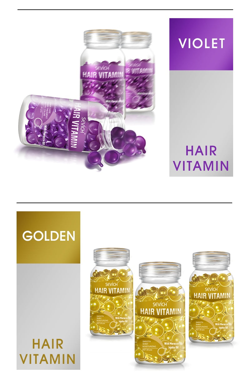 Hair Vitamin Keratin Complex Oil Hair Care Silky Hair Mask Repair Damaged Hair Capsule Serum Repair Hair Moroccan Treatment Oil