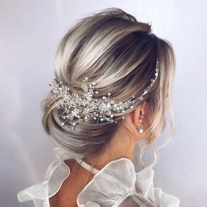 Rhinestone Beads Handmade Headband Bridal Hair Accessories Hairband Wedding Hair Jewelry Headpiece Women Prom Accessories Tiaras