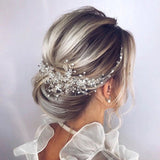 Rhinestone Beads Handmade Headband Bridal Hair Accessories Hairband Wedding Hair Jewelry Headpiece Women Prom Accessories Tiaras