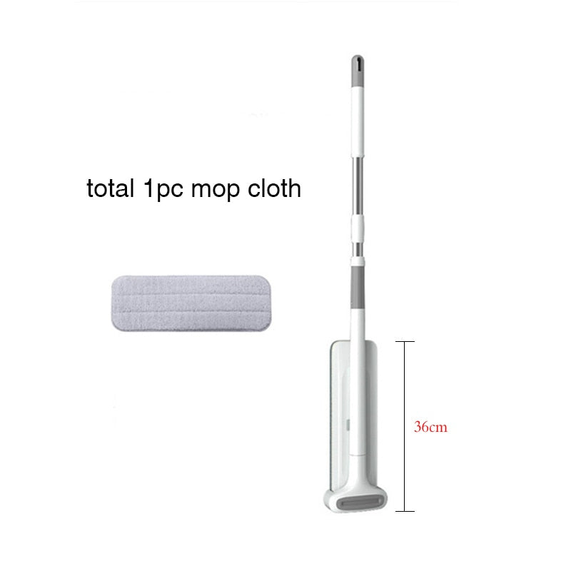 Hand free Flat Mop Clean Mops with 3pcs Reusable Microfiber Pads Squeeze Floor Mops Household Cleaning Tools