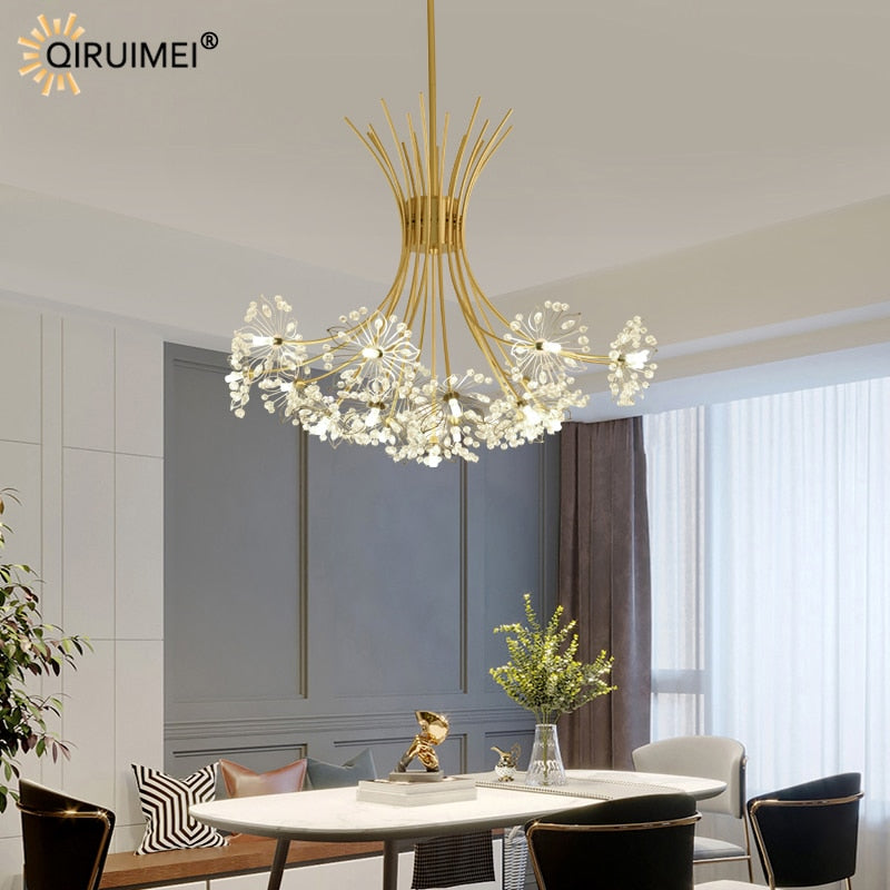 Dimmable Holding Flowers Deco Fixture Modern LED Chandeliers Lights Living Dining Room Bedroom Hall Hotel Lamps Indoor Lighting