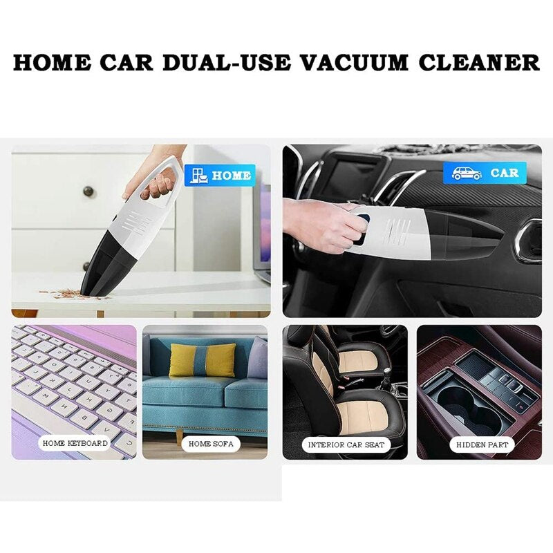 Car Small Vacuum Cleaner,Mini Handheld Portable 6000PA High Power Suction Wet Dry Auto Hand Vacuum for Car Home Cleaning