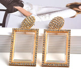 Wholesale Hanging Geometric Clear Resin Dangle Drop Earrings Studded With Crystals New Pendientes Jewelry Accessories For Women