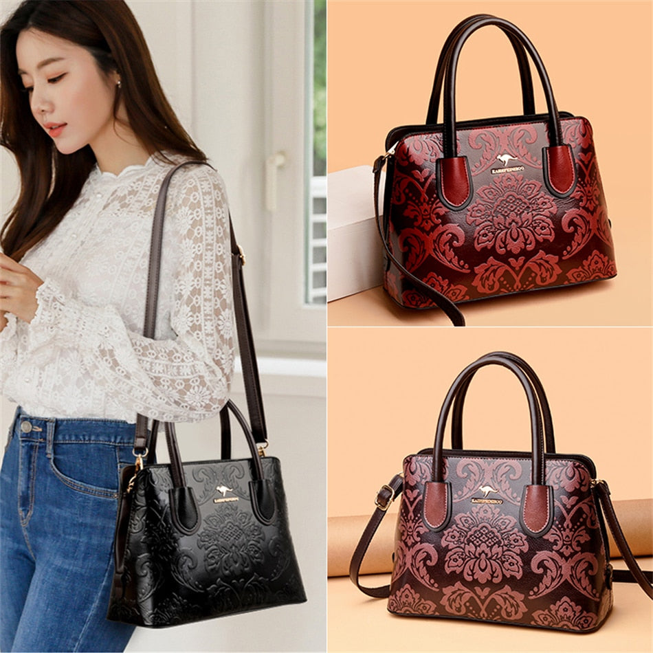 2021 Flower Pattern Luxury Designer Handbags Purses Ladies Shoulder Crossbody Messenger Bag Women Large Capacity Tote Sac A Main