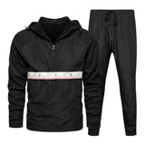 Men's Tracksuit 2021 Man Two Piece Set Sweatsuit Polyester Overalls Leisure Suit Hooded Sweatshirts And Hip Hop Harlan Pants