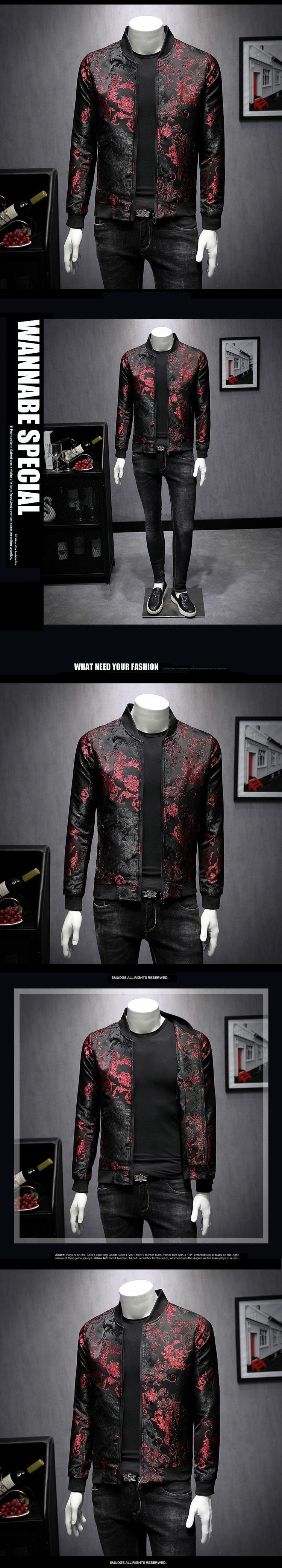 2020 Fall Paisely Floral Jacket Men Vintage Business Bomber Jacket Men Coat Windbreaker Clothes Men Vintage Jacket Coat 5XL