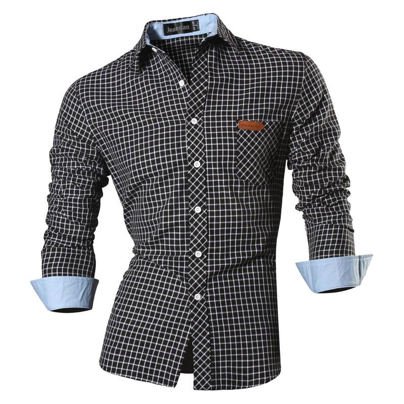 jeansian Spring Autumn Features Shirts Men Casual Long Sleeve Casual Slim Fit Male Shirts Zipper Decoration (No Pockets) Z015