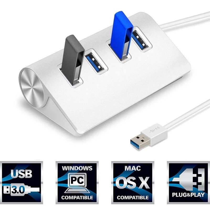 USB 3.0 HUB Multi 4 Port With 5Gbps High Speed Power Adapter Multi USB 3.0 Hub USB Splitter For PC Laptop Computer Accessories