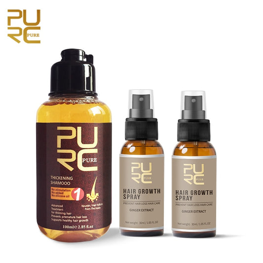 PURC Hair Growth Spray Fast Grow Hair Prevent hair loss Treatment and Thicken Hair Shampoo Set