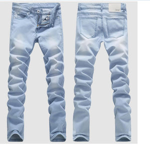 Good Quality Light Blue Skinny Jeans Men Spring Summer Slim Fit Denim Jeans Men Cotton Stretch Denim Pants Cowboy Trousers