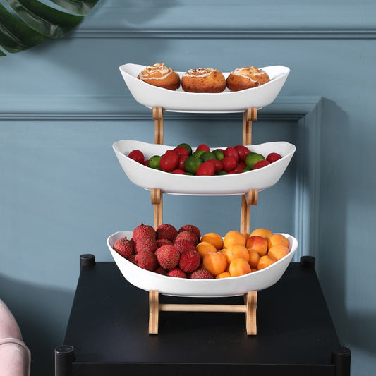 Three-layer Living Room Home Plastic Fruit Plate Snack Plate Creative Modern Dried Fruit Fruit Basket Plastic Candy Dish