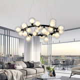 Nordic 25/45 heads led chandeliers Gold black hanging lamp suspension light clear glass pendant lamps for living room bedroom