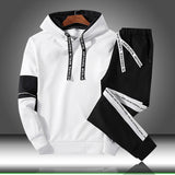 Sets Tracksuit Men Autumn Winter Hooded Sweatshirt Drawstring Outfit Sportswear 2021 Male Suit Pullover Two Piece Set Casual