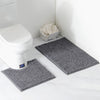 2ps-set Shaggy Chenille Bathroom Mat Set Absorbent And Machine Washable Fit Toilet Bathtub Living Room Door Bathroom Foot Floor