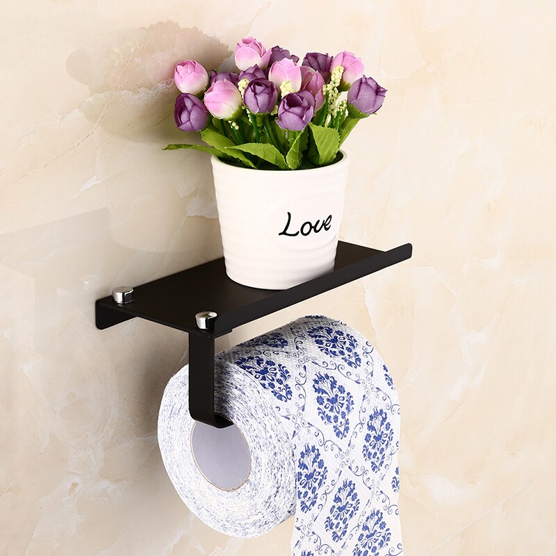 Stainless Steel Toilet Paper Holder Bathroom Paper Phone Holder Shelf Wall Mount Mobile Phones Towel Rack Bathroom Accessories